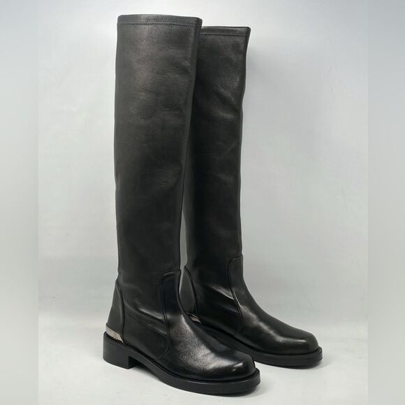 Stuart Weitzman Bold SW Logo Slouch Boots size 6.5 - Picture 2 of 14